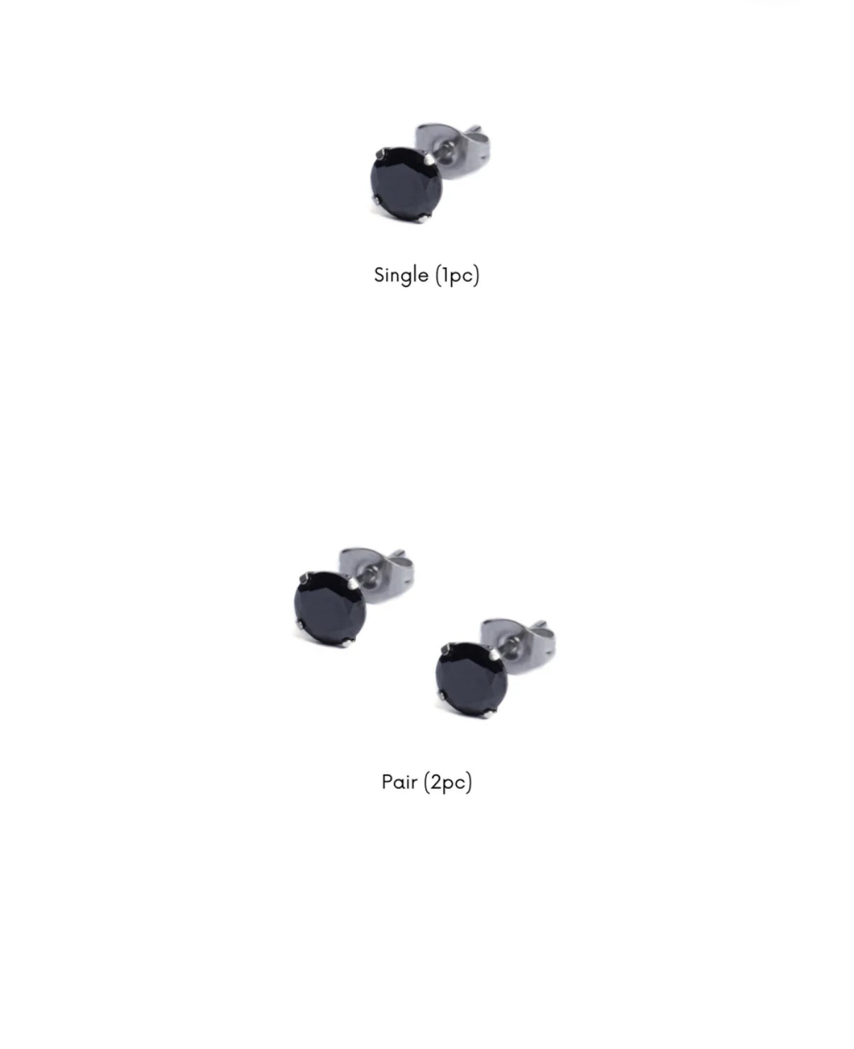 BLACK STONE EARRING (PIERCED)