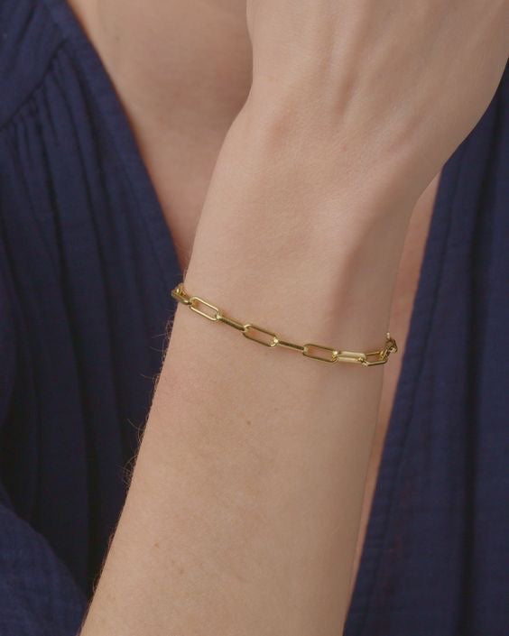 BLOCK CHAIN BRACELET (GOLD)