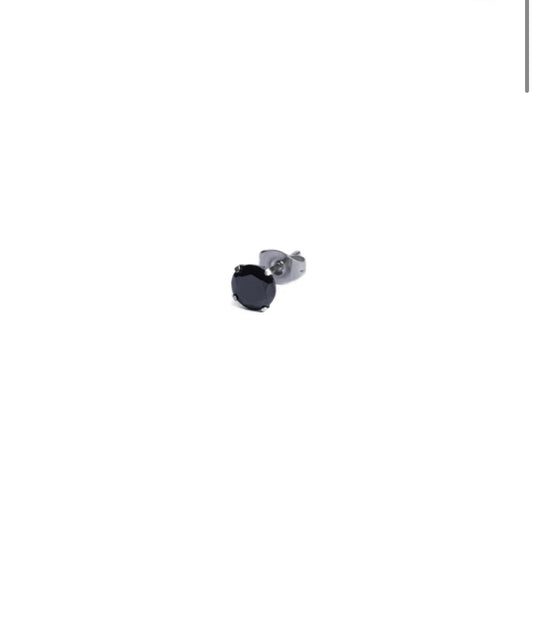 BLACK STONE EARRING (PIERCED)